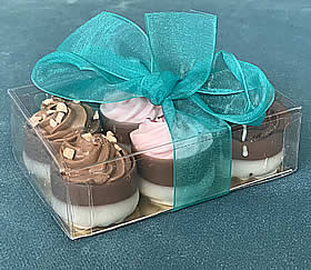 Scrumptious gift wrapped cup cakes to mark that special occasion