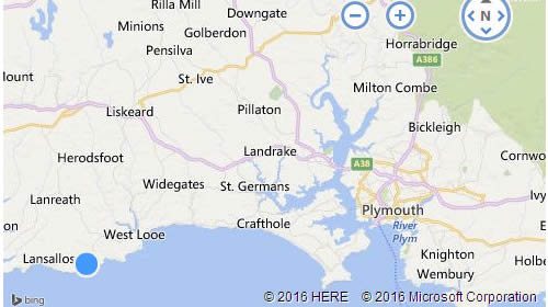 Location Map for The Claremont Hotel, The Coombes, Polperro, Cornwall PL13 2RG